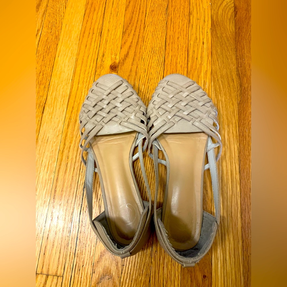Woven toe flats